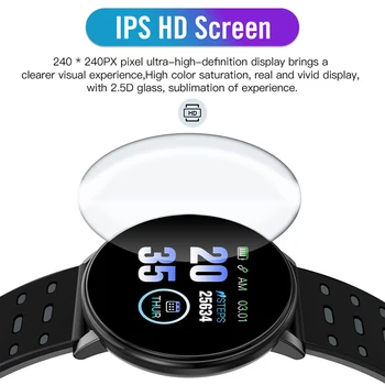 119 Plus Smart Hodinky Srdcovej Frekvencie Inteligentný Náramok Muž Náramok Športové Hodinky Kapela Nepremokavé Smartwatch Android S Budík