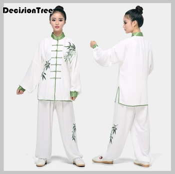 2021 bojových umení nastaviť taiji kungfu oblečenie muž žena bambusu výšivky bavlna, dlhý rukáv bojové umenie jednotné oblek