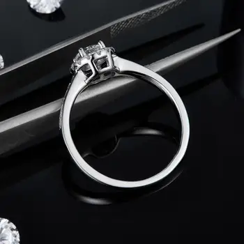 GEM BALET 0.5 Ct VVS1 Moissanite Halo Engagment Krúžky 925 Sterling Silver Moissanite Diamantový Prsteň Pre Ženy, Svadobné Šperky