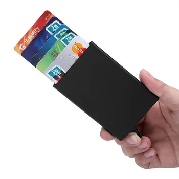 New Slim Automaticky Pop Až Hliníkové Kreditnej Karty Chladnejšie Kovov Proti RFID Mužov vizitku Prípade, ID Kartou Peňaženka Pre Ženy