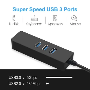 USB-C Hub s Gigabit Ethernet Adaptér pre Macbook Pro Dell XPS od spoločnosti Lenovo Yoga 910 HP Spectre x360 USB Typu C Hub na RJ45 Siete