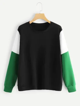 Ženy Nového Čierna biela zelená Patchwork T-Shirts 2021 Letné Hot predaj Pletených Bežné Plus veľkosť 5XL XXXXL Vintage t košele tričko