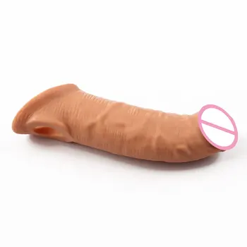 Opakovane zväčšovacieho prístroja Kondóm Penis Rukáv Extender Realistický Penis Kondóm Bezpečné Rozšírenie sexuálnu Hračku pre Mužov Penis sexuálne hračky Odkladu
