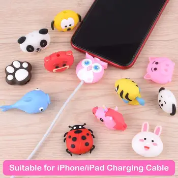 18 Pc Kábel Chránič pre iPhone/ipad USB Lightning Kábel, Roztomilé Ryby Jednorožec Zvieratá Nabíjací Kábel Displeja, Chráni USB Nabíjačky