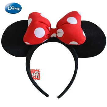 Skutočné Disney Minnie Mouse Uši Headdress Mickey Hlavu Minnie Uši Dievčatá Vlasy Kapely Princess Hlavu Hoop Plyšové Hračky Taška Keychain