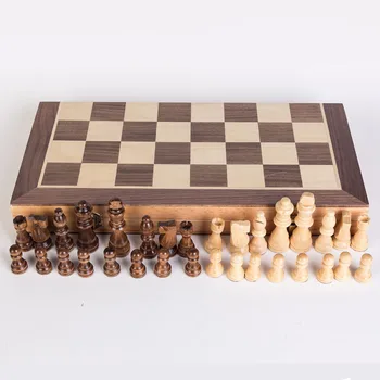 40 cm Drevené Koberčeky Medzinárodná Šachová figúrka s Magnetickým Rodiny Hry pre Deti šachovnicu Nastaviť Šachovej Hry