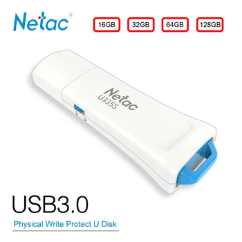 Netac USB Flash Disku 16 GB 32 G 64GB 128GB USB3.0 Fyzickej Ochrany Proti Zápisu Switcher Hardvéru Zamknuté Palec Disku Na Tlačidlo Kl ' Úč