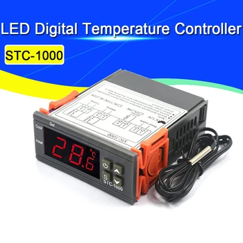 Digitálny Regulátor Teploty Termostat Thermoregulator inkubátor LED Relé 10A Vykurovanie Chladenie STC-1000 STC 1000 12V 24V 220V