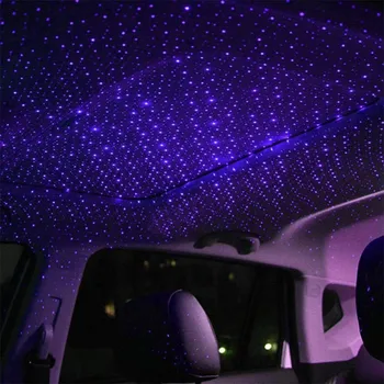 Auto Usb Star Stropné svietidlo Sky Projekčnej Lampy Romantickú Atmosféru, Fialová Nočné Osvetlenie, Univerzálny Usb Port 226x15mm Svetlo#LR5