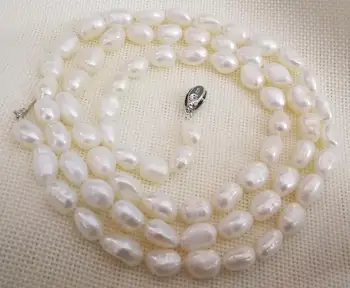40 cm 80 cm 125 cm 200 cm 9-10 mm biela barokový perlový náhrdelník 925 strieborná spona Prírodné sladkovodné perly Ženám, Šperky 16