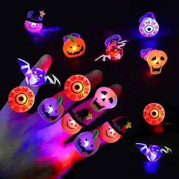 Žiariace Flash Krúžky Hračky Pre Deti Cartoon Led Prst Svetlo Blikajúce Hračky Dieťa Dievča, Darček K Narodeninám Tému Halloween Party Hračky