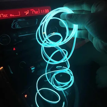 Strane Drôtu Lampa 3m Steh Okraji Flexibilné Neon Studené Svetlo Auto Dekor Prístrojovej Dosky Ľahšie Ile Konzolu Jednotky na Land Rover Porsche