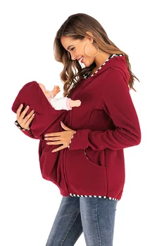 Meternity Hoodies Klokan Zimný Kabát s Kapucňou pre Tehotné Ženy, Baby Carrier Bunda vrchné oblečenie Kabát Materskej Oblečenie Zahustiť