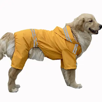 Veľké Psie Oblečenie, Pršiplášť Nepremokavá pláštenka Jumpsuit Pre Veľké Psy Zlatý Retriever psa daždi kabát šaty s kapucňou,