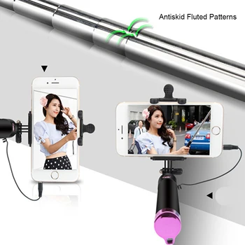 18.5 CM Hot predaj Rozšíriteľný Ručné Monopod Mini Selfie Stick so Zrkadlom Pre Telefón Samsung Iphone 5 6 6 7 Xiao Huawei
