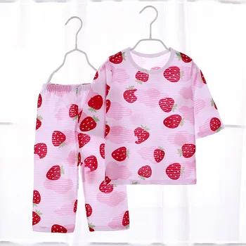 Deti, Dievčatá Pyžamo Nastaviť Lete Tenké Suit Baby Boy Bavlnené Oblečenie Veľkoobchod Malé Deti Oblečenie Domov, Voľný Čas Sleepwear O-Krku