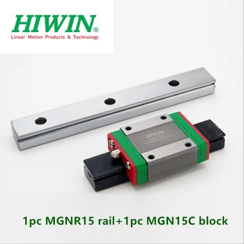 1pc Pôvodné Hiwin lineárne železničnej MGN15 100 150 200 250 300 330 350 400 450 500 600 mm MGNR15 príručka + 1pc MGN15C blok cnc časti