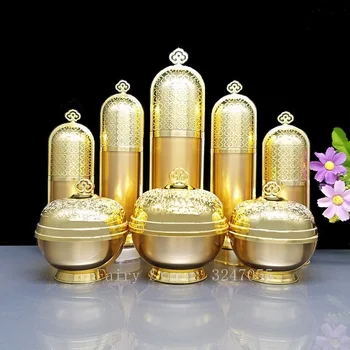 5 ks 5/10/30/50g Gold Cream Kozmetické Jar Hrniec 10/30/50/120ml Akryl Lotion Čerpadla/Spreji DIY Naplniteľné Kontajner Travel Set