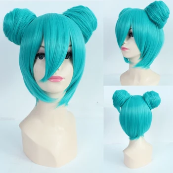 Vocaloid Cosplay Kostým Parochňu Modré Krátke Syntetické Vlasy s Buchty Halloween Party Anime Pelucas