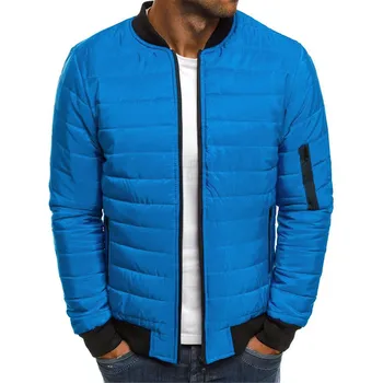 Pánske plus veľkosť bunda na jeseň a v zime zips teplá nadol bunda čistá farba vysokej kvality bežné teplá bunda мужская куртка 40*