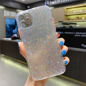 Luxusné Jewelled Diamond Lesklé Bling Telefón puzdro Pre iPhone 12 Mini 11 Pro XS MAX XR X 7 8 Plus SE 2020 Lesk Crystal Zadný Kryt