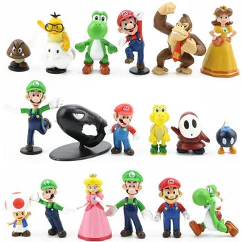 18 kusov/set Super Mario hračka na Kreatívne hry doll Deň Detí darček domov cake decoration