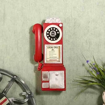 Tvorivosť Vintage Telefón Model Stene Visí Ozdoby Retro Nábytok Telefón Miniatúrne Remesiel Darček pre Bar Domáce Dekorácie