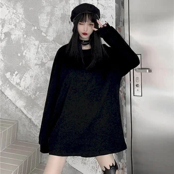 Mikiny dámske bez rukávov s kapucňou 2020 jeseň nový kórejský verzia iny retro osobnosti tmavé funkcia štýl mikina