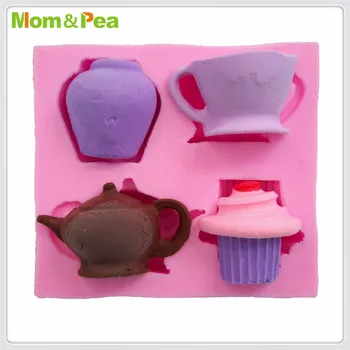 Mama&Pea MPA1903 Čaj Hrniec Tvarované Silikónové Formy Cake Decoration Fondant Tortu 3D Formy potravinársky