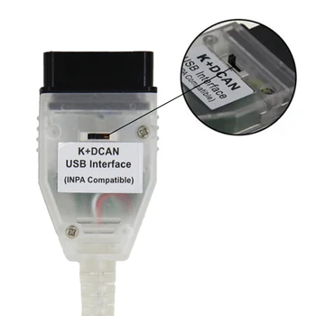 Najlepšie Kvality K+DCAN OBD2 Rozhranie USB Kábel Pre BMW INPA Ediabas EXPERT FTDI FT232RL Prepínač Pre BWM INPA K+DCAN Diagnostický Nástroj