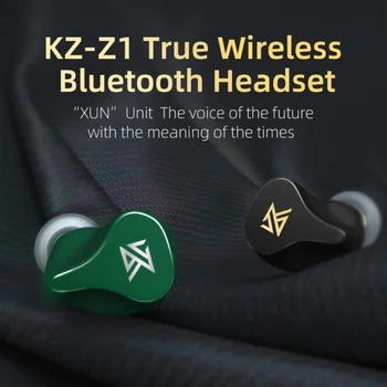 KZ Z1 TWS 10 mm Dynamické Ovládač Bluetooth 5.0 Pravda Bezdrôtové Slúchadlá Herný režim Potlačením Hluku AAC V Uchu Slúchadlá KZ S1 S1D ZSX