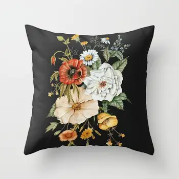 Kvet Maliarske Umenie Elegantná Obývacia Izba Gauč Dekoratívne Hodiť Pillowcover Plyšový Vankúš Štýlový Námestie Bytové Doplnky