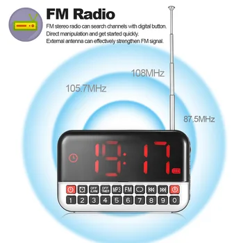 Multifunkčné Led Rádio Budík Mp3 Prehrávač, Časovač, Lcd Displej, Reproduktor Prenosný Fm Stolové Digitálne Hodiny