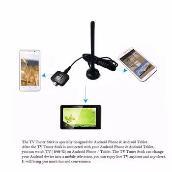 HD Digitálny TV Prijímač USB DVB-T2 TV Stick pre Android Telefónu Pad DTV Satelitný Prijímač Micro USB Pozerať TV, DVB-T2 Signálu HD809