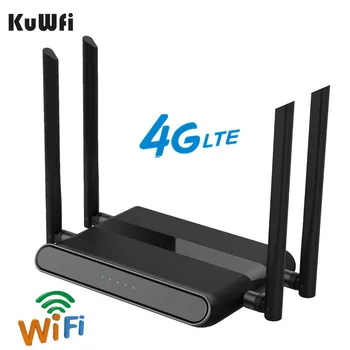 KuWFi 4G LTE, Wifi Router 2.4 G CAT4 150Mbps 4G LTE FDD/TDD CPE Router, Bezdrôtový AP S 4*5dBi Antény, Dual sim card