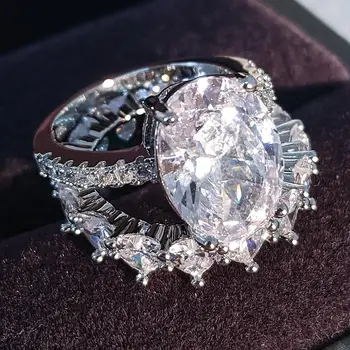 2021 nové luxusné kolo 925 sterling silver prsteň pre ženy lady výročie darček šperky dropshipping R5694