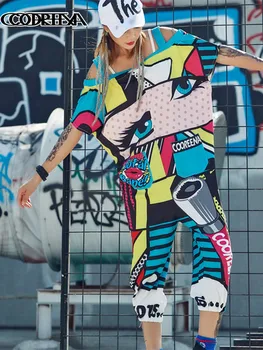 Backless kombinéza dámy Tenké jumpsuit ženy lete roku 2020 nové Streetwear Voľné Playsuits Karikatúra tlače Šatka Krátky rukáv Romper