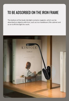 Panasonic Led Knihy Svetlo Mini Prenosné Clip-On Flexibilné Knihu na Čítanie Adsorpcie Lampa na Čítanie pre Cestovanie Spálňa Book Reader
