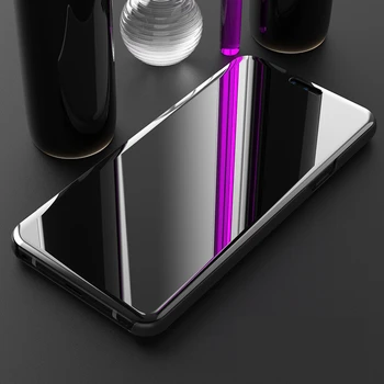 Luxusné Zrkadlo Flip puzdro Pre LG V40 ThinQ Plastový Kryt Chrome