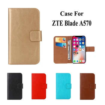 Prípad Pre ZTE Blade A570 prípade vysoko kvalitné Čisto Farba Luxusné Flip Kožené Módne Prípade Mobilný Telefón Taška