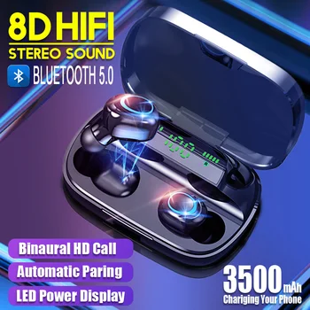 Bezdrôtové Slúchadlá Bluetooth 5.0 TWS HIFI Zvuk Športové Herné Slúchadlá Nepremokavé Headset LED Displej Stereofónne Slúchadlá