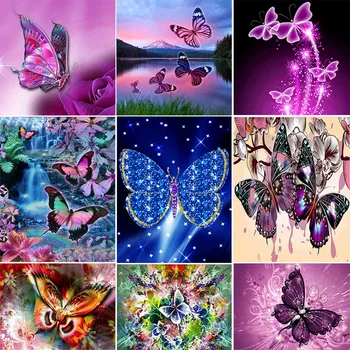 5D Zvieratá Farebné Motýle obrázky Diamond maľovanie cross stitch domova diamond výšivky mozaiky Darček pre deti hobby