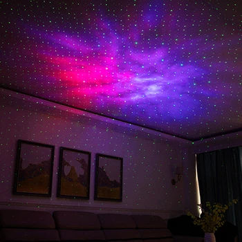 Romantický Farebné Hviezdna Aurora Star Projektor Nočné Svetlo Diaľkové Ovládanie Rotujúce Gypsophila Projekčné Lampa Pre Dovolenku Strany