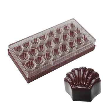 PC Shell Tvar Pevného Čokoláda Formy 3D Sea Shell Polykarbonátu Plastový priehľadný Ľad Jelly Candy Plesne