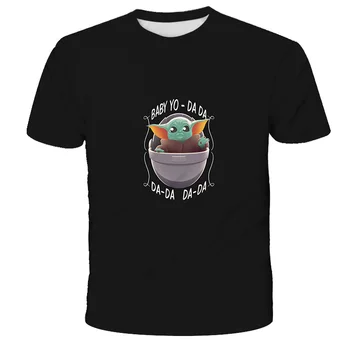 3D Detská Yodas Chlapci T shirt Deti Letné Dieťa Mandalorian Roztomilý mladých-Krátke Rukávy T-shirt v Pohode Chlapec Dievča Oblečenie Bežné Topy