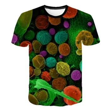 Letné Krátke Sleeve T-Shirt 3D Horor Bakteriálny Vírus Tee Bežné Muži Ženy Móda Ulice, Hip Hop, Topy, Unisex Oblečenie, Oblečenie