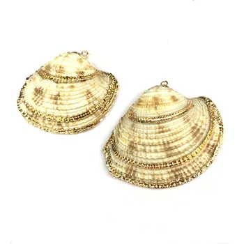 5 KS Prírodné kambodžskom phnom Penh Shell Prívesky Pre šperky, takže DIY Príslušenstvo Fit Náhrdelníky Veľkosť 47x40-50x45mm