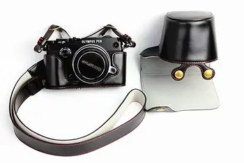 Čierna/Hnedá/Coffe Digitálny Fotoaparát, Kožené puzdro pre Olympus PEN-F Penf Fotoaparátu Nabíjanie Prípade