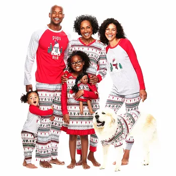 Rodina Vianoce Pyžamo Nastaviť Rodiny Zodpovedajúce Oblečenie pijama navidad familia Otec, Mama A Detské Pyžamá Sleepwear