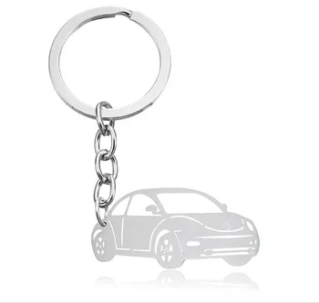 Volkswagen Beetle Auto keychain nehrdzavejúcej ocele, striebra, auto kľúčov pre otca dní darček